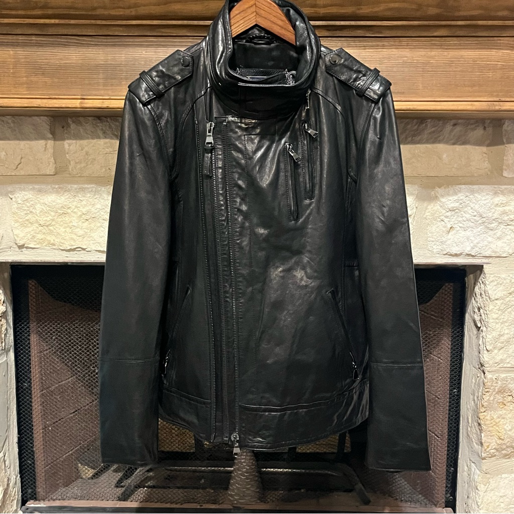 Mackage Women’s Black Lamb Leather Moto Biker Jacket